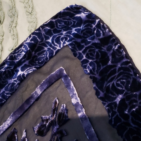 Purple Blue Burnout Silk Scarf - Picture 14 of 16